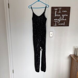 SHEIN Black Sequin Jumpsuit